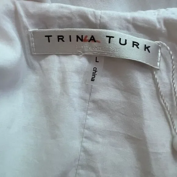 Trina Turk Women's Ruffled Shift Dress White Size XL Extra Large New‎ With Tags - Picture 6 of 10